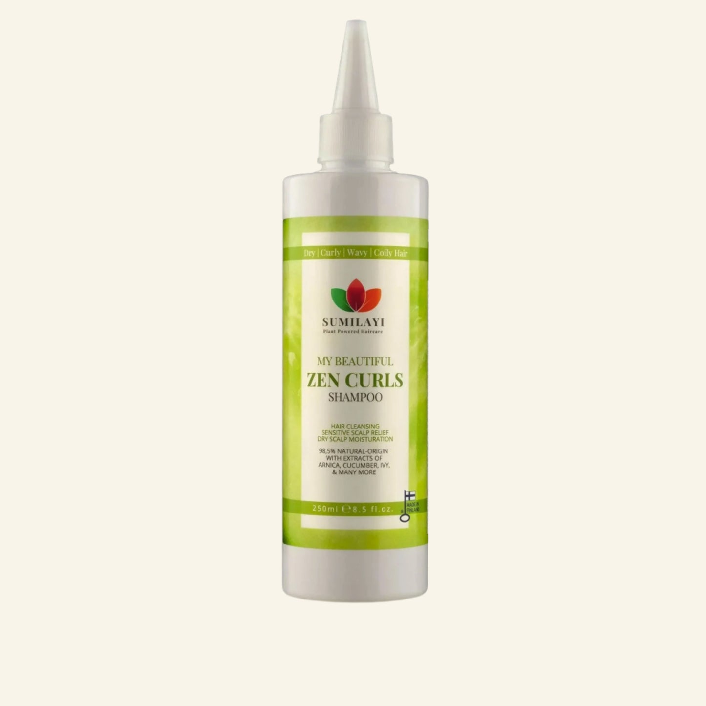 My Beautiful Zen Curls Shampoo 250ml  | Hajusteeton ja hellävarainen - Laadukas Hair Shampoo, valmistaja: Sumilayi. Saatavilla verkkokaupassa Sumilayi. Katso lisää: My Beautiful Zen Curls Shampoo 250ml | Hajusteeton ja hellävarainen - Suomi Sumilayi Plant-Powered Hair Care.