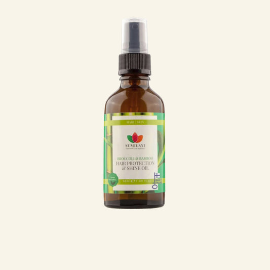 Suojaa ja kiiltoa Broccoli & Bamboo Oil 50ml - Laadukas Hair Oil, valmistaja: Sumilayi. Saatavilla verkkokaupassa Sumilayi. Katso lisää: Suojaa ja kiiltoa Broccoli & Bamboo Oil 50ml.